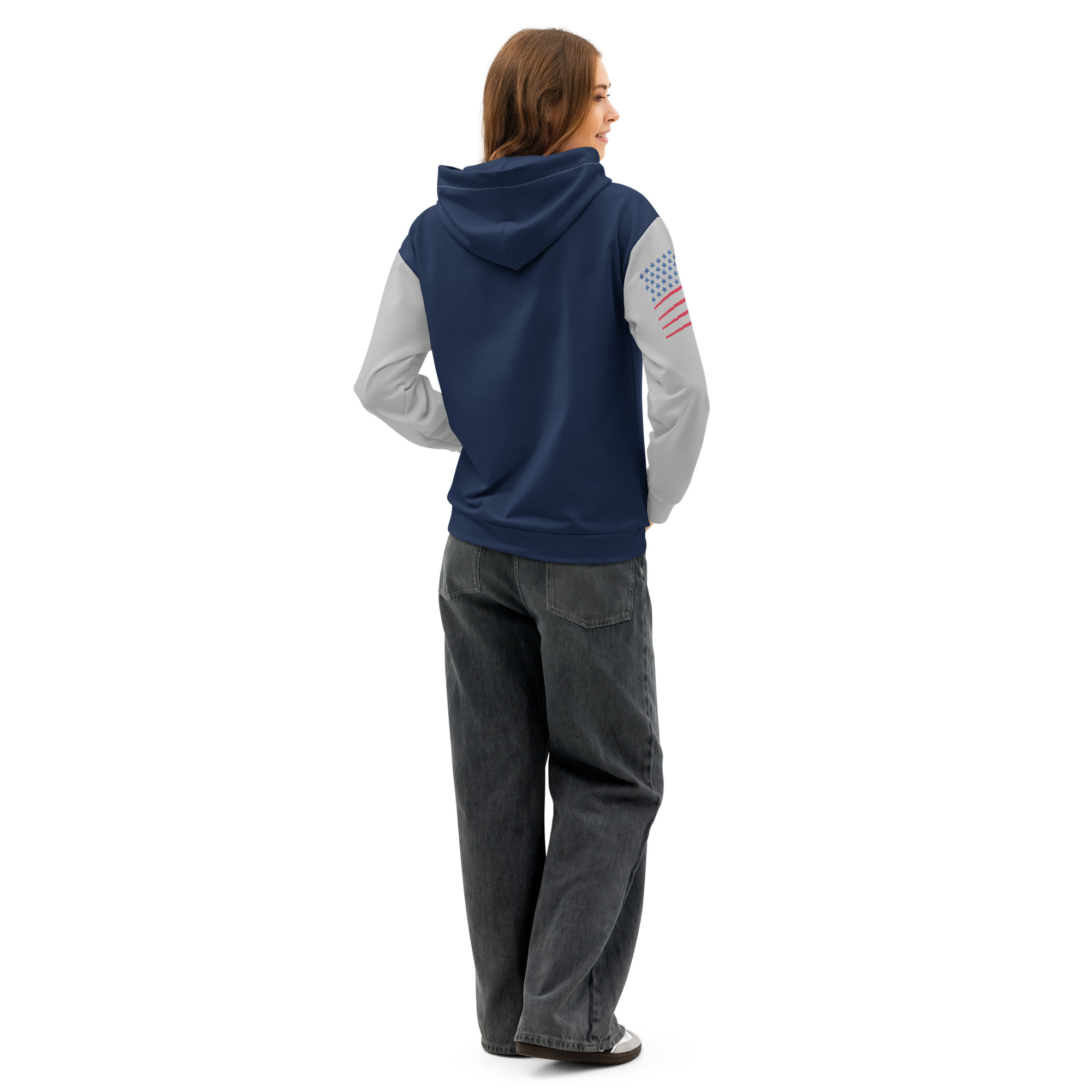 Garcia Sports Shop Navy & Silver Unisex Cotton Hoodie - Image 6