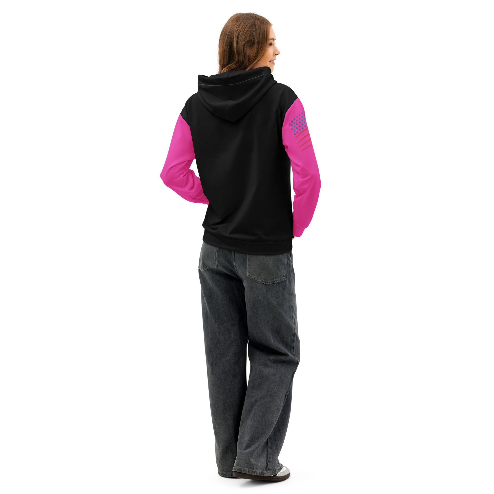 Garcia Sports Shop Black & Pink Unisex Cotton Hoodie - Image 6