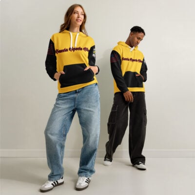 Garcia Sports Shop Black & Yellow Unisex Cotton Hoodie