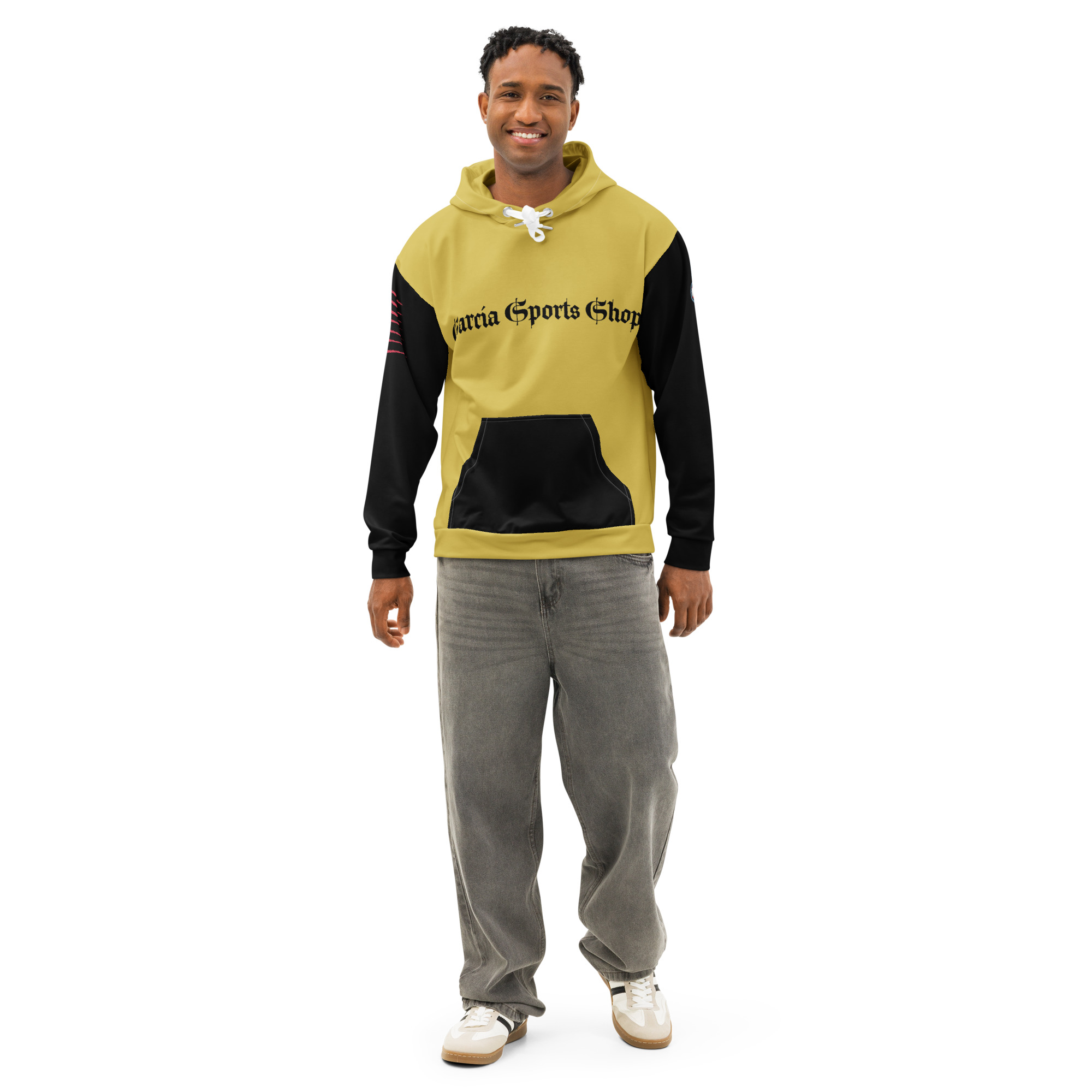 Garcia Sports Shop Gold & Black Unisex Cotton Hoodie - Image 2