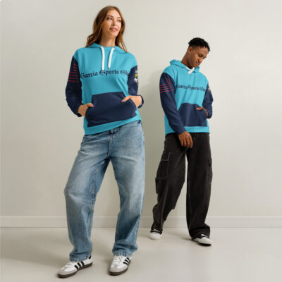 Garcia Sports Shop Carolina Blue & Navy Unisex Cotton Hoodie