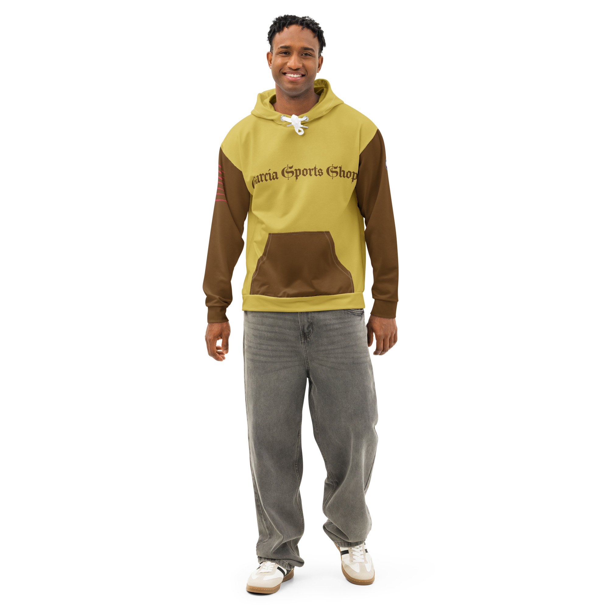 Garcia Sports Shop Gold & Brown Unisex Cotton Hoodie - Image 2