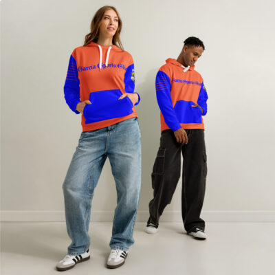 Garcia Sports Shop Orange & Royal Blue Unisex Cotton Hoodie
