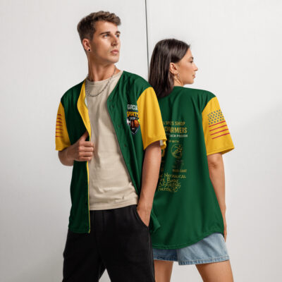 Garcia Sports Shop & No Benchwarmers Green & Yellow Recycled Baseball Jersey