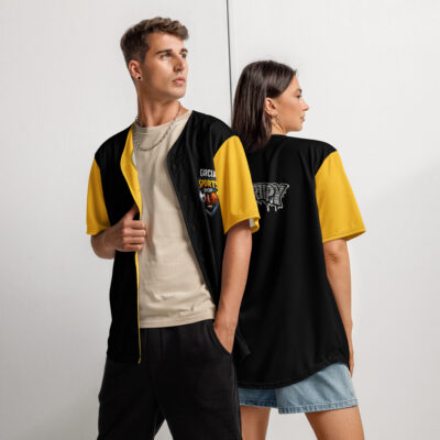 Garcia Sports Shop "Drippy" Black & Yellow Recycled Baseball Jersey