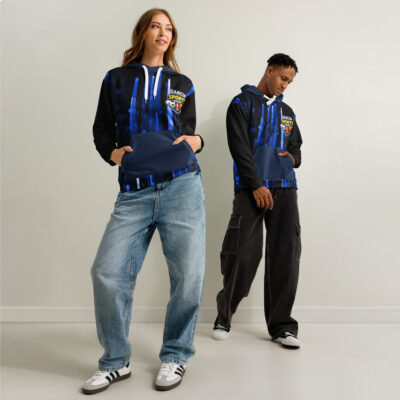 Garcia Sports Shop "6 7" Black & Blue Unisex Cotton Hoodie