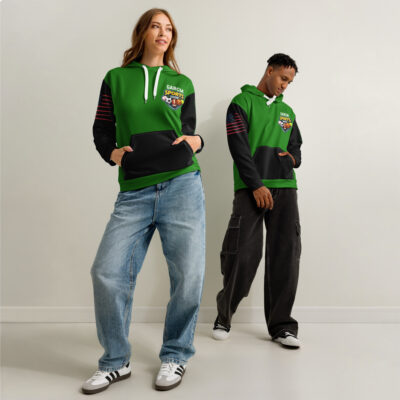 Garcia Sports Shop & No Benchwarmers Green & Black Unisex Cotton Hoodie