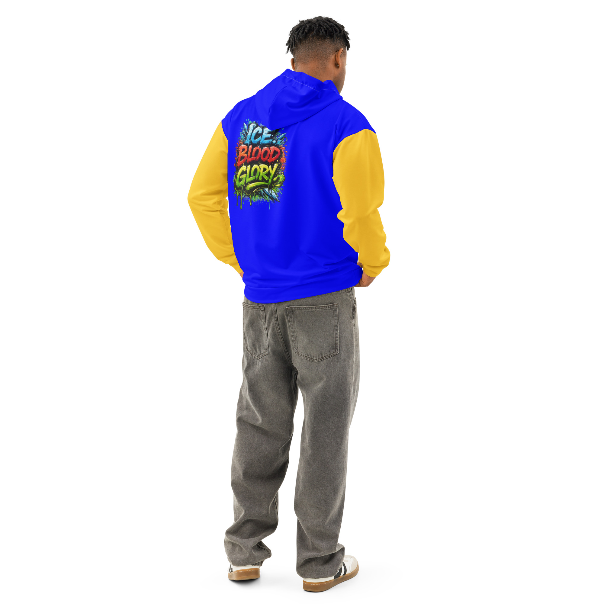 Garcia Sports Shop Blue, Yellow & White Hockey Unisex Cotton Hoodie - Image 7