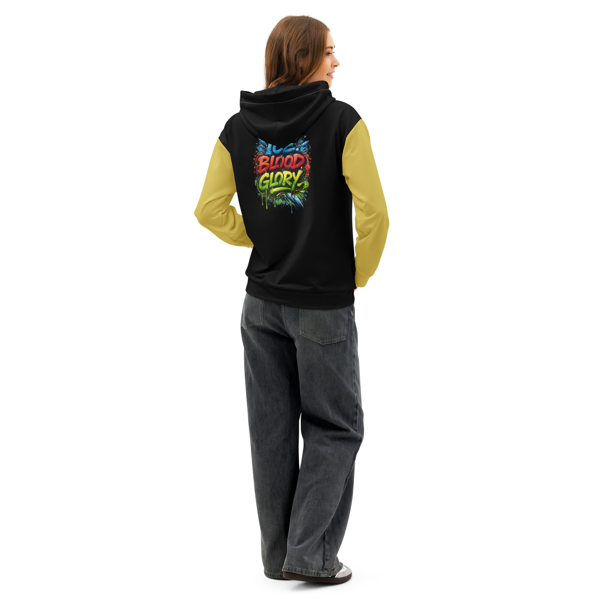 Garcia Sports Shop Black, Gold, & Red Hockey Unisex Cotton Hoodie - Image 2