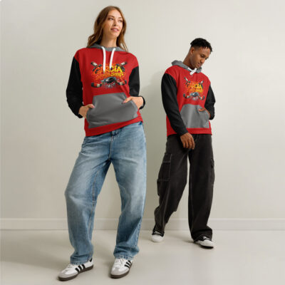 Garcia Sports Shop Red, Black, & Grey Hockey Unisex Cotton Hoodie