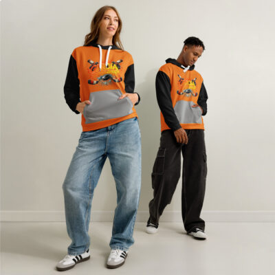Garcia Sports Shop Orange, Black, & Silver Hockey Unisex Cotton Hoodie