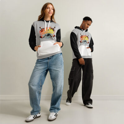 Garcia Sports Shop Silver & Black Hockey Unisex Cotton Hoodie