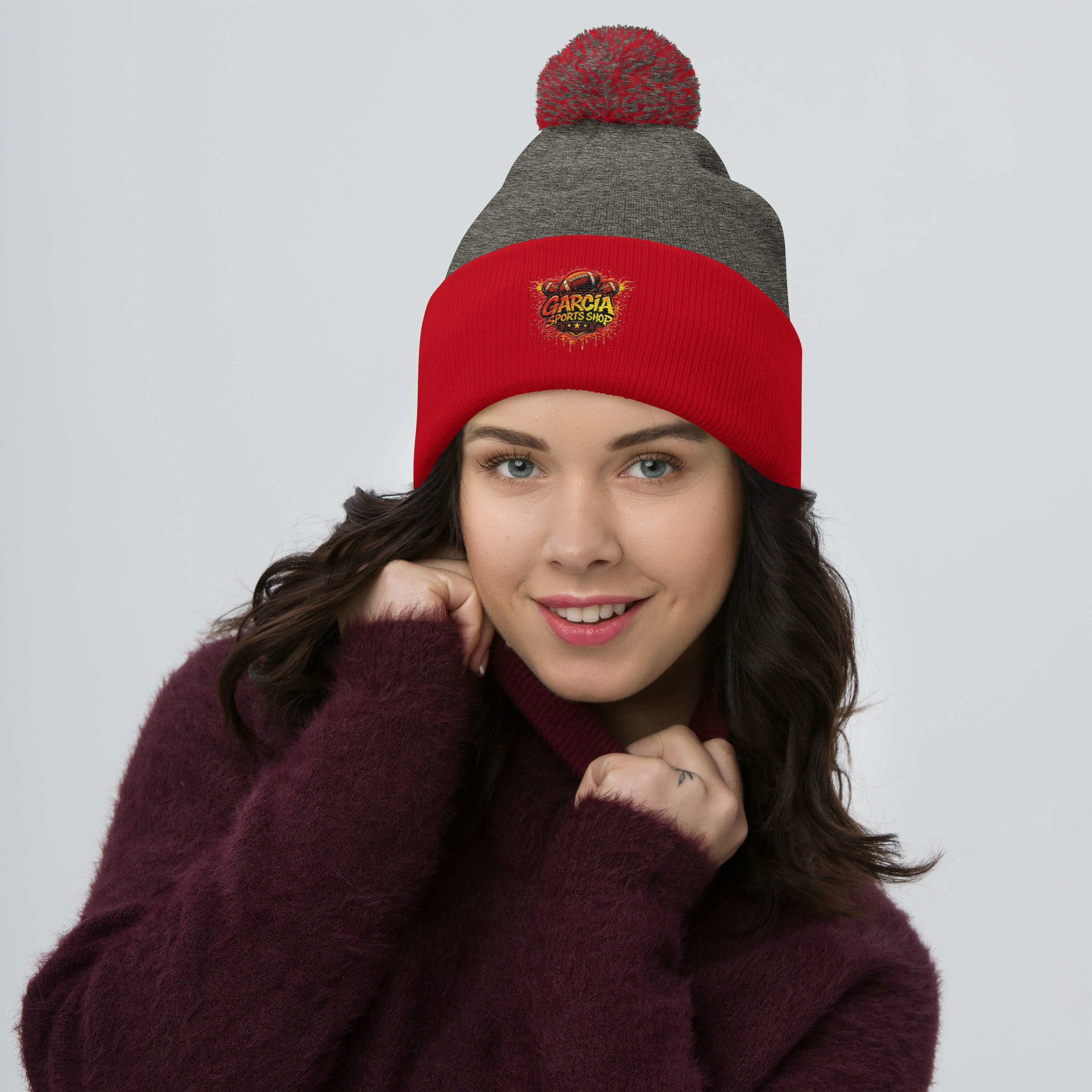 Garcia Sports Shop Football Logo Pom-Pom Beanie - Image 5
