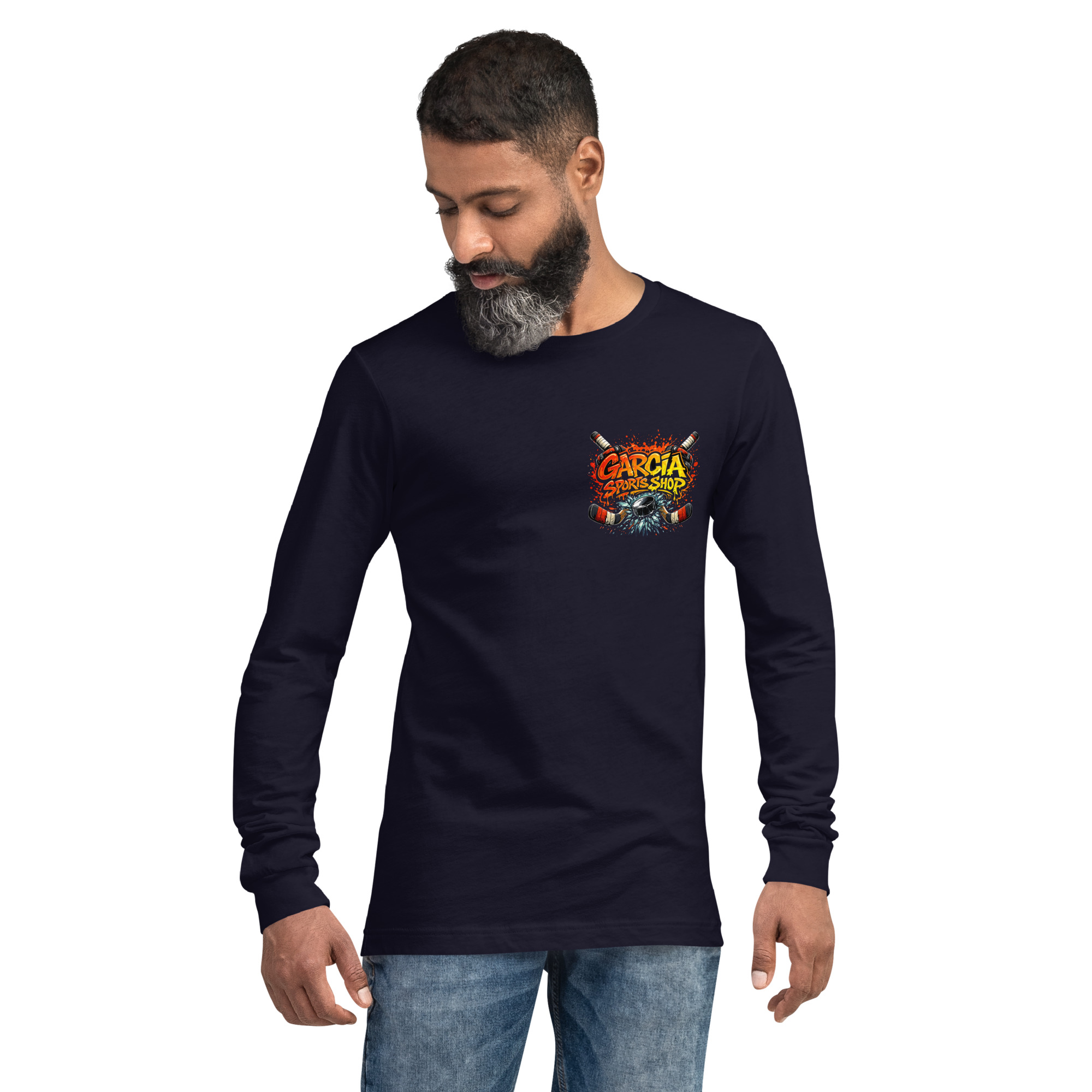Garcia Sports Shop Hockey Logo Unisex Long Sleeve Tee - Image 3
