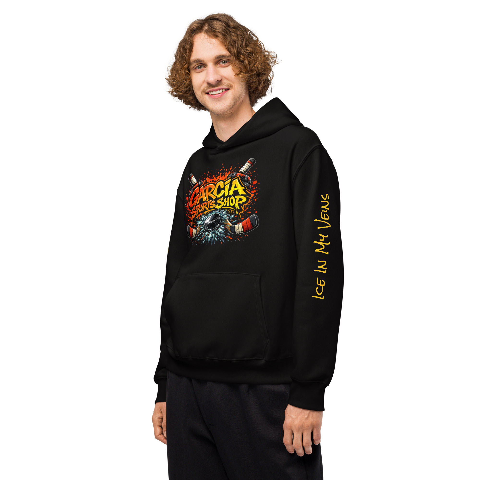 Garcia Sports Shop Hockey Logo Heavyweight Hoodie - Image 5