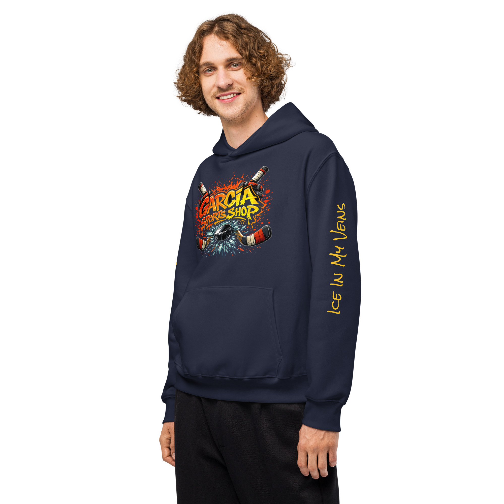 Garcia Sports Shop Hockey Logo Heavyweight Hoodie - Image 7