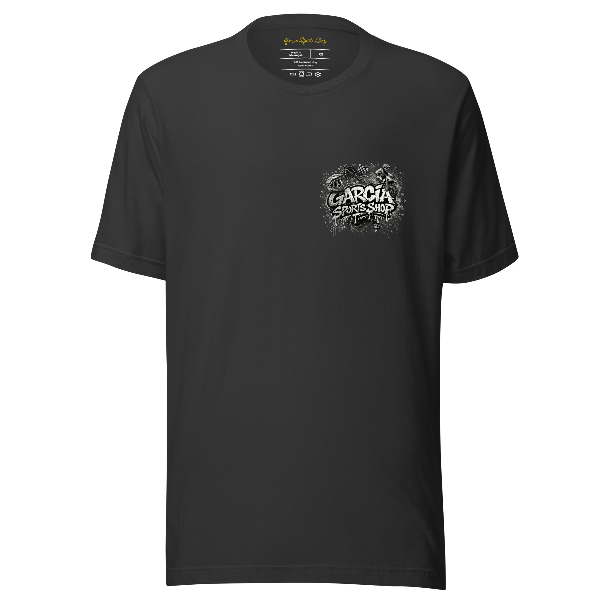 Garcia Sports Shop Graffiti Moto Black & White Logo Unisex T-Shirt - Image 8