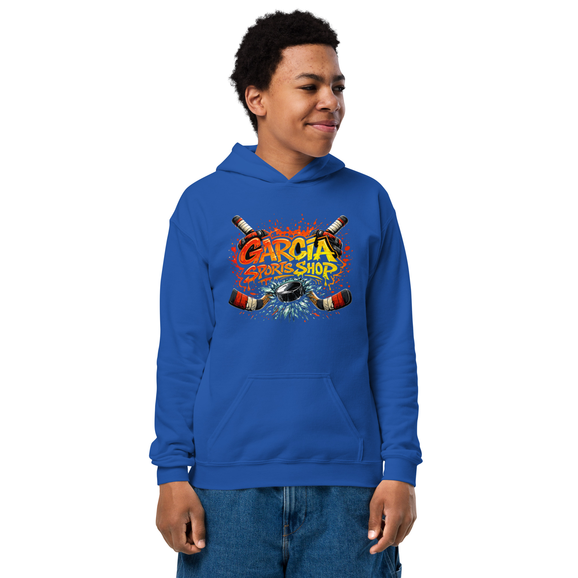 Garcia Sports Shop Hockey Logo Youth Hoodie - Image 5