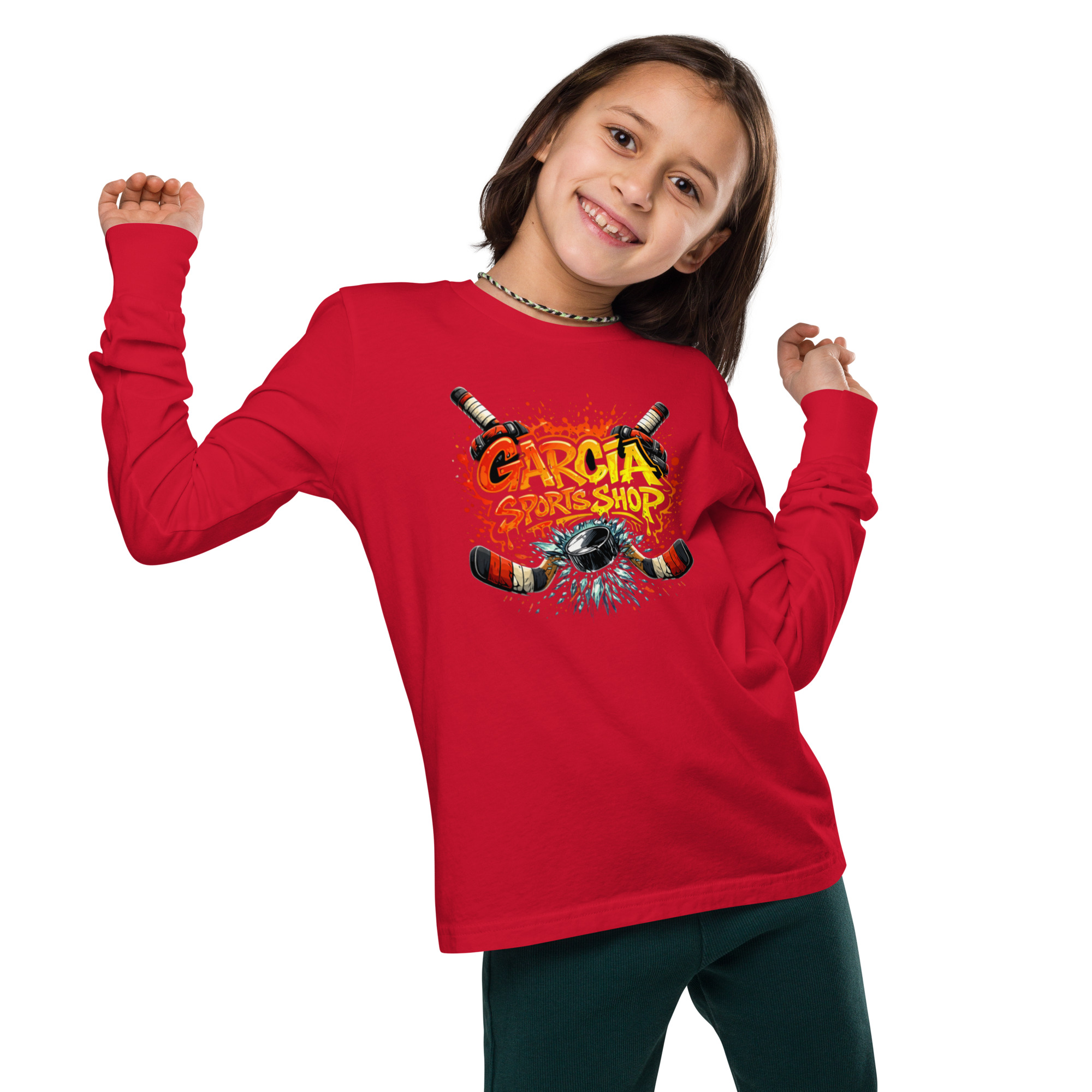 Garcia Sports Shop Hockey Logo Youth Long Sleeve Tee - Image 5