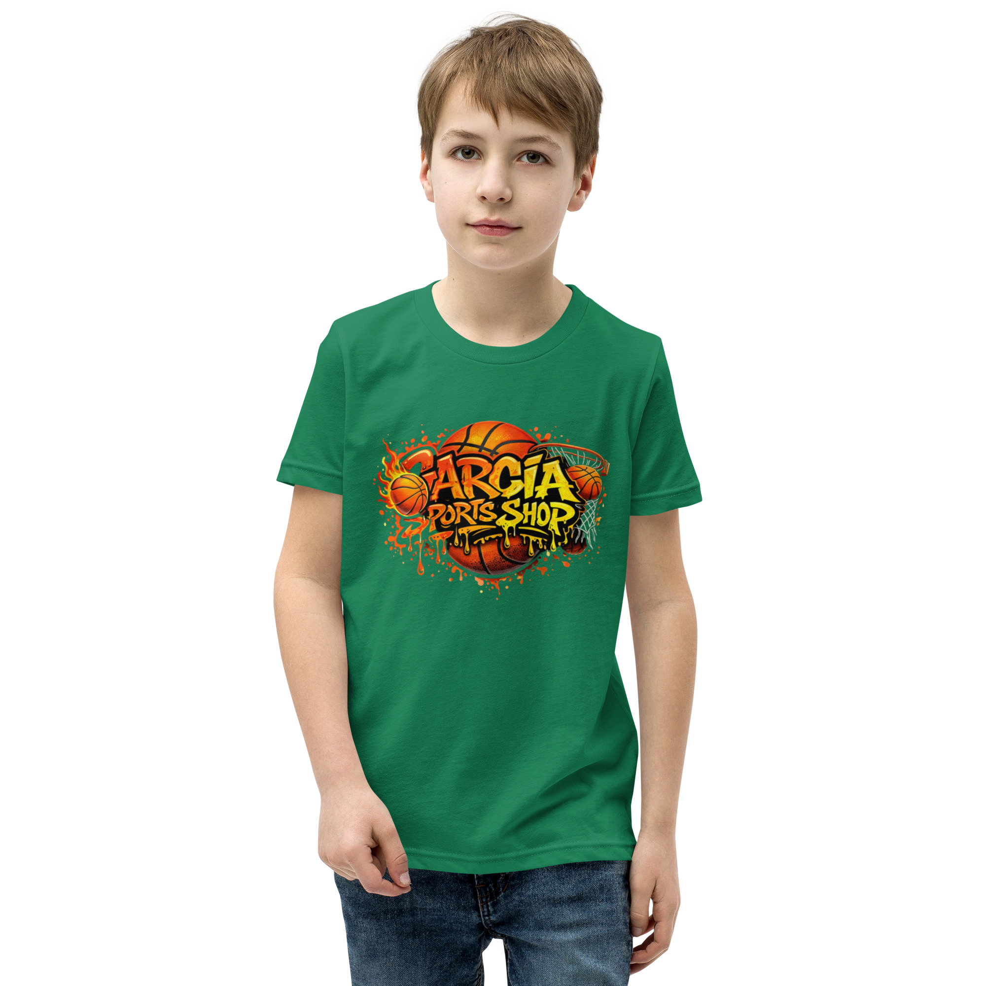 Garcia Sports Shop Basketball Logo Youth T-Shirt - Image 7