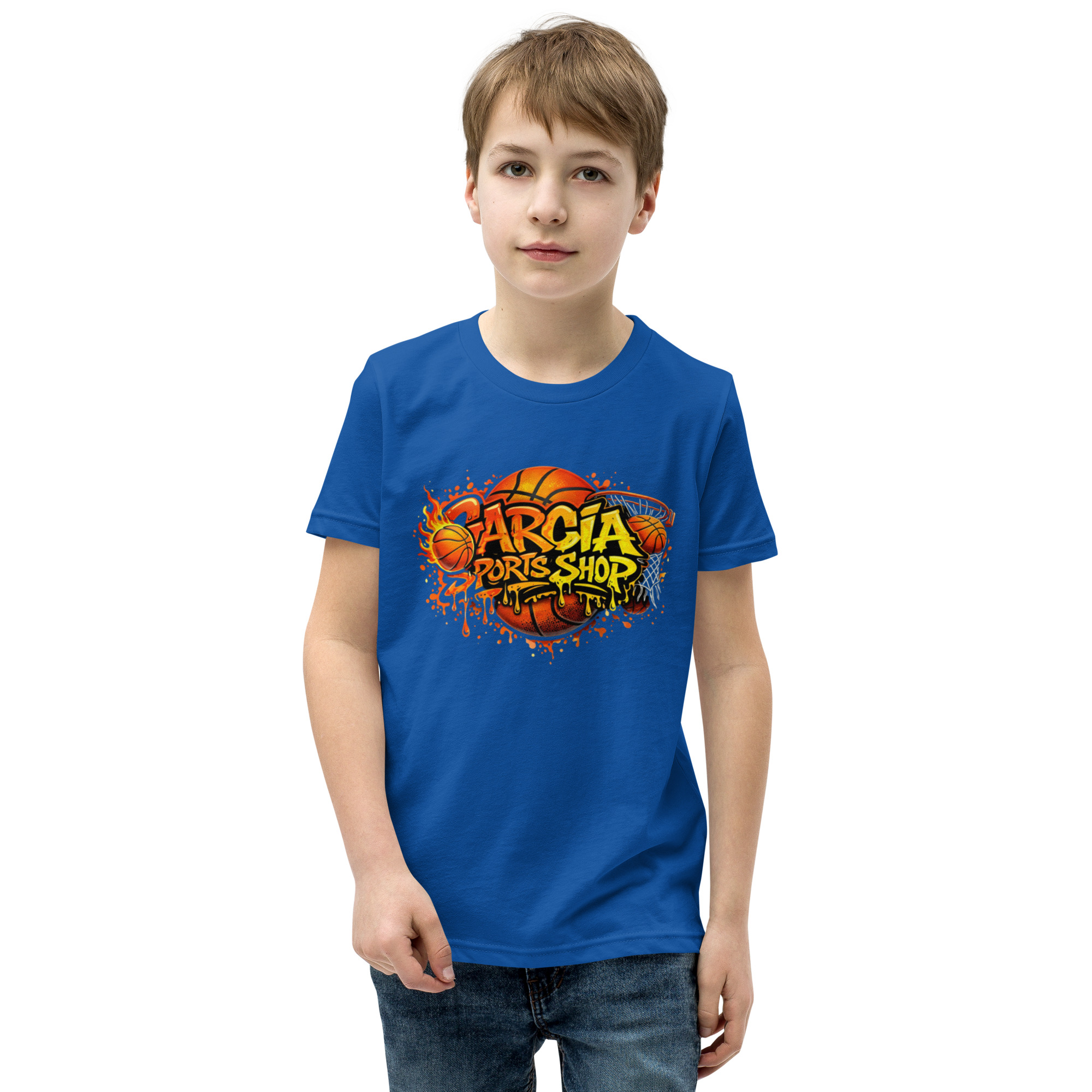 Garcia Sports Shop Basketball Logo Youth T-Shirt - Image 5